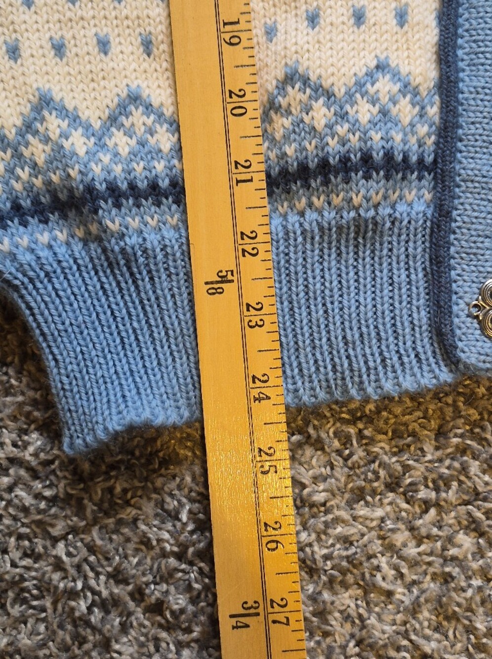 Dale Of Norway Knit Cardigan Sweater - Cream & Light Blue Size 40 Small 4-6 - Picture 11 of 11